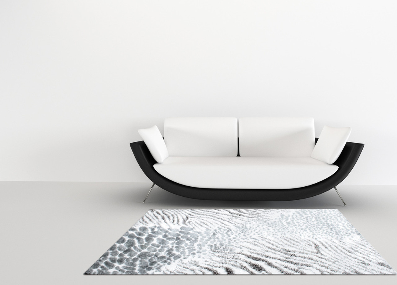 Butterfly Shag Area Rug - BS1143WH